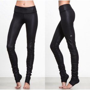 Alo Yoga Glossy Idol Leggings Size Medium Ruched Black